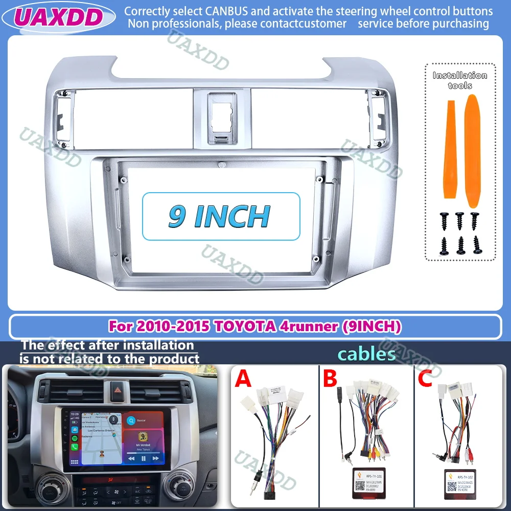 

2Din DVD Voiture Cadre Audio Adaptateur DeMontage tableau Bord Garniture Kits Panneau Façade For 2010-2015 Toyota 4runner Double