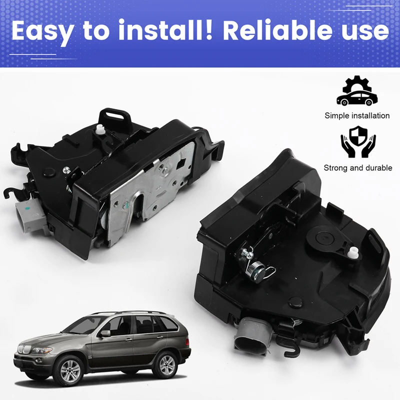 2Pc 51218402537 51218402540 For BMW E53 X5 2000-2006 Front Left + Right Integrated Door Lock Actuator