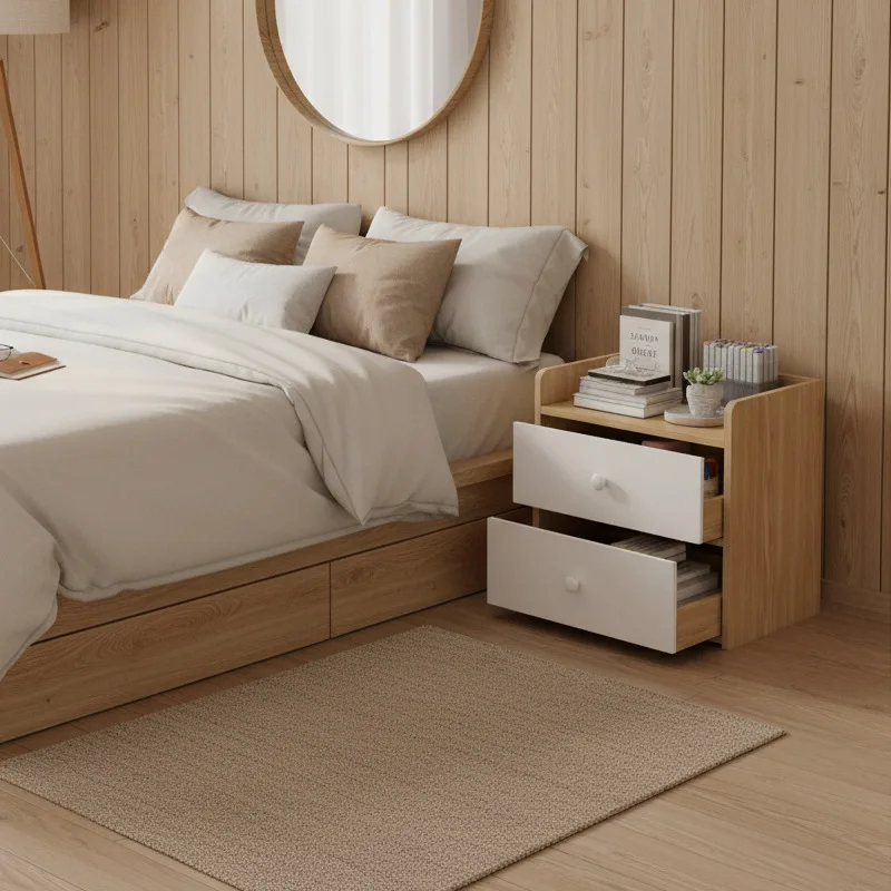 Bedside Table Side Table Simple Bedroom Small Storage Cabinet Rental Room Storage Locker Shelf