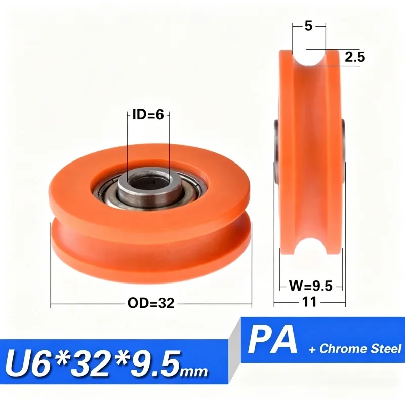 20 Stück U-Nut POM-Rollenrad 608 Nicht-Standard-Kugellager mit höherem Innenring 20-45mm Schiebefenster-Türrolle – Detail 10