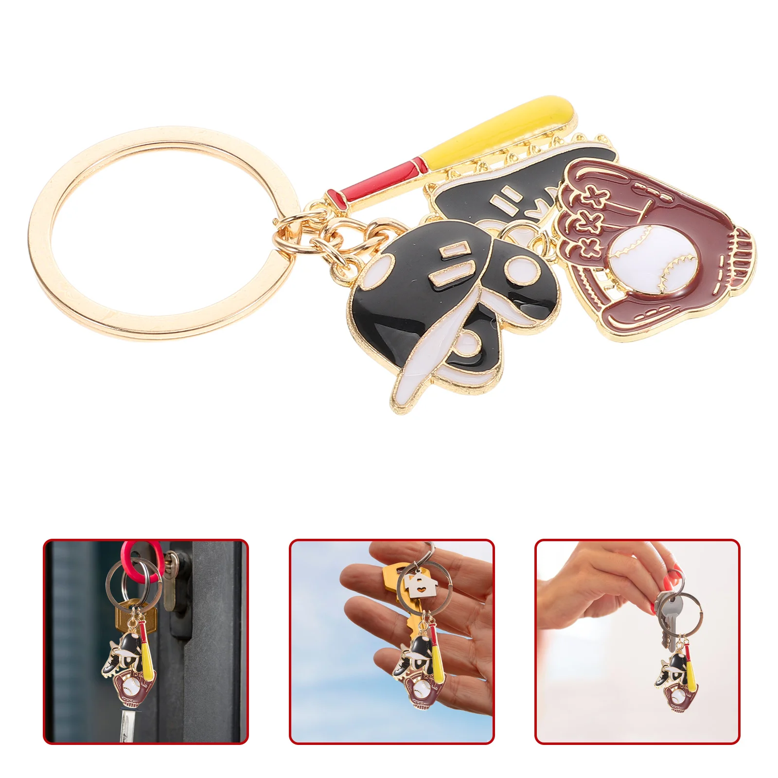Key Chain Baseball Theme Keychain Athletes Reward Party Favors Ornament Sports Bat Ring Keychains