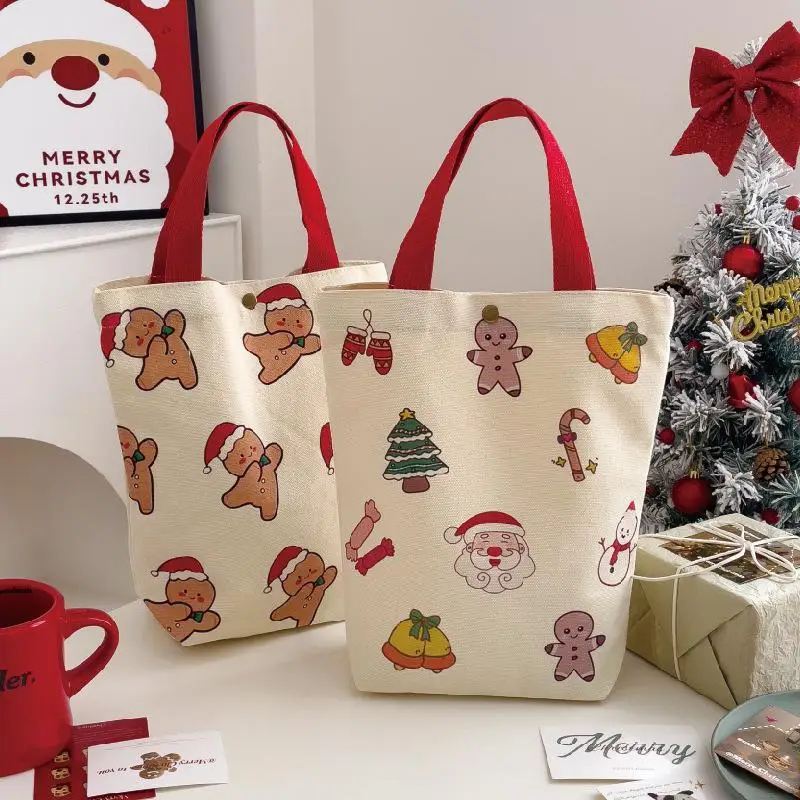 Christmas Handheld Cloth Bag Cartoon Santa Claus Xmas Tree Gift Bag Merry Christma Decor Noel Natal Navidad Happy New Year 2026