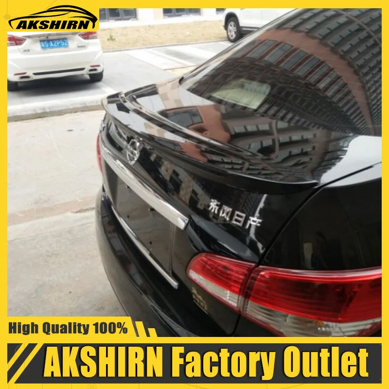 For 2007-2011 Nissan Sentra SYLPHY Spoiler BlueBird 2008 2009 2010 ABS Material Car Rear Wing Primer Color Trunk Rear Spoiler