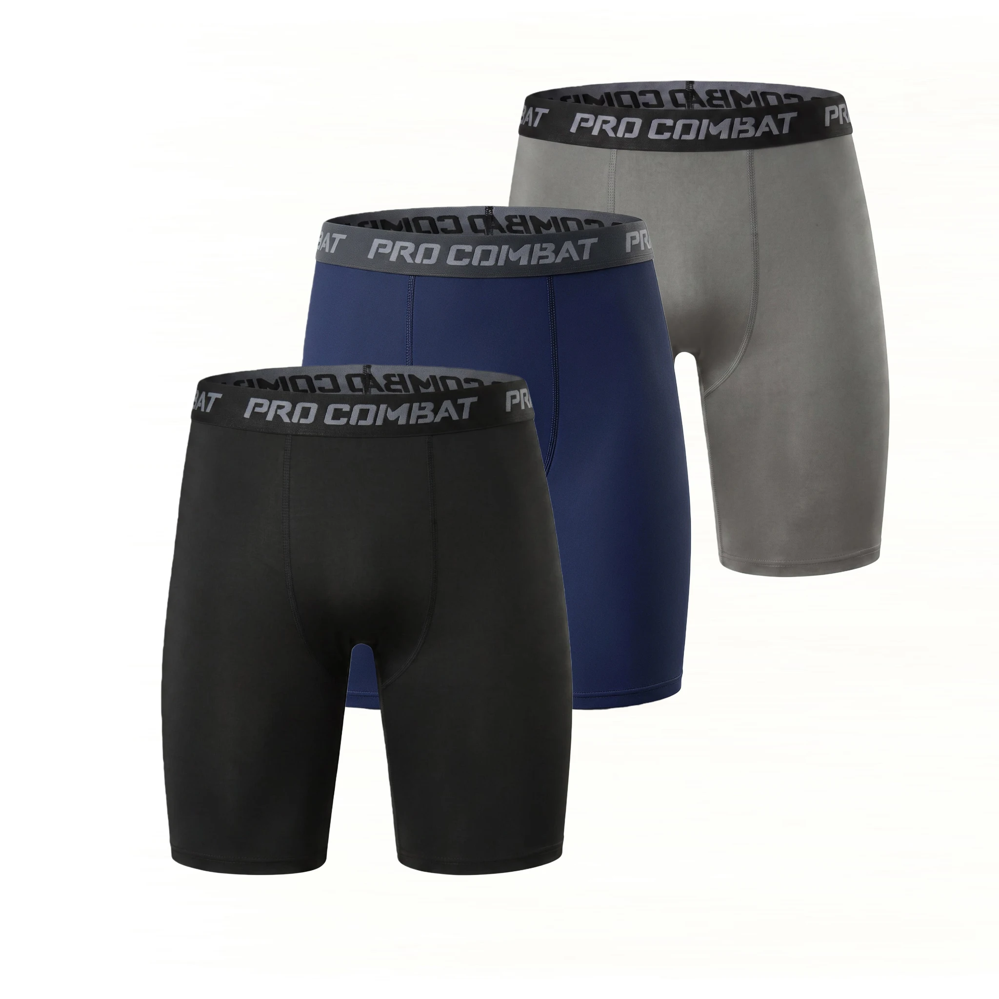 3er-Pack Herren-Kompressions-Shorts, schnelltrocknend, atmungsaktiv, eng anliegend, für Sport, Freizeit, Fitnessstudio, Training, Laufen, Sportbekleidung – Detail 5