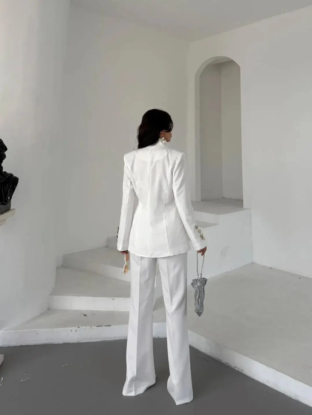 Customized Fashion Women Wedding Pants Suits 2 Pieces Formal Long Sleeve Weddding Wear Prom Birthday Party Outfits