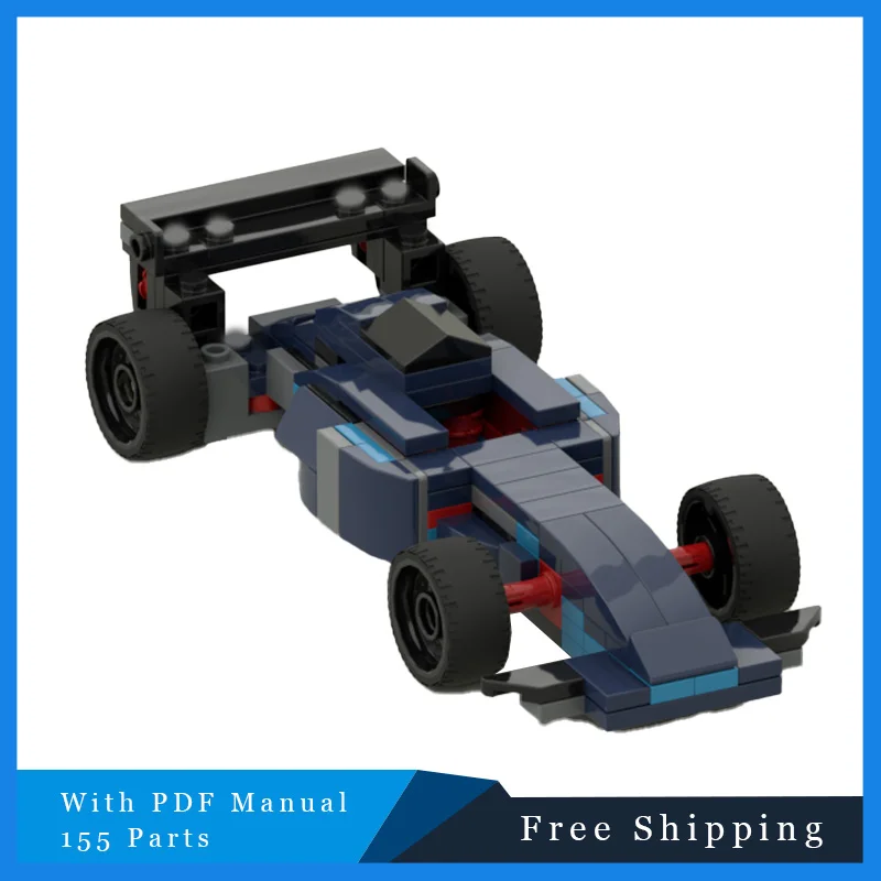 

155 PCS Creative MOC City Blue Cool Speedy Race Car Modular Building Blocks Model For Kids Education DIY Assembly Birthday Gifts