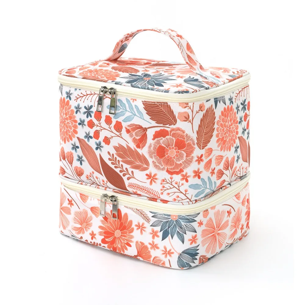 

Модная косметичка с цветочным принтом, новый дизайн, большая вместимость, органайзер для косметики