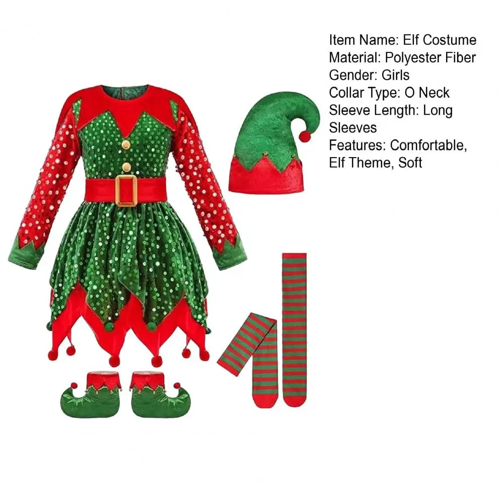 Robe Lutine à Sequins Fille avec Chaussettes Rayées – photo 6