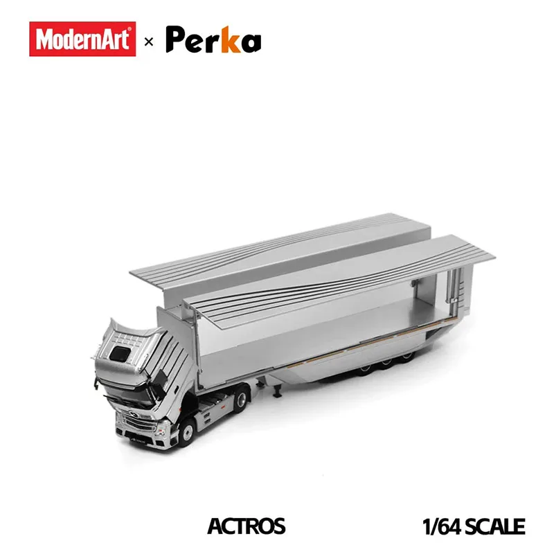 Perka 1:64 Scale ACTROS Wing Body Semi-Trailer Alloy Car Model Ornament Souvenir Display Collection Hobby Gift