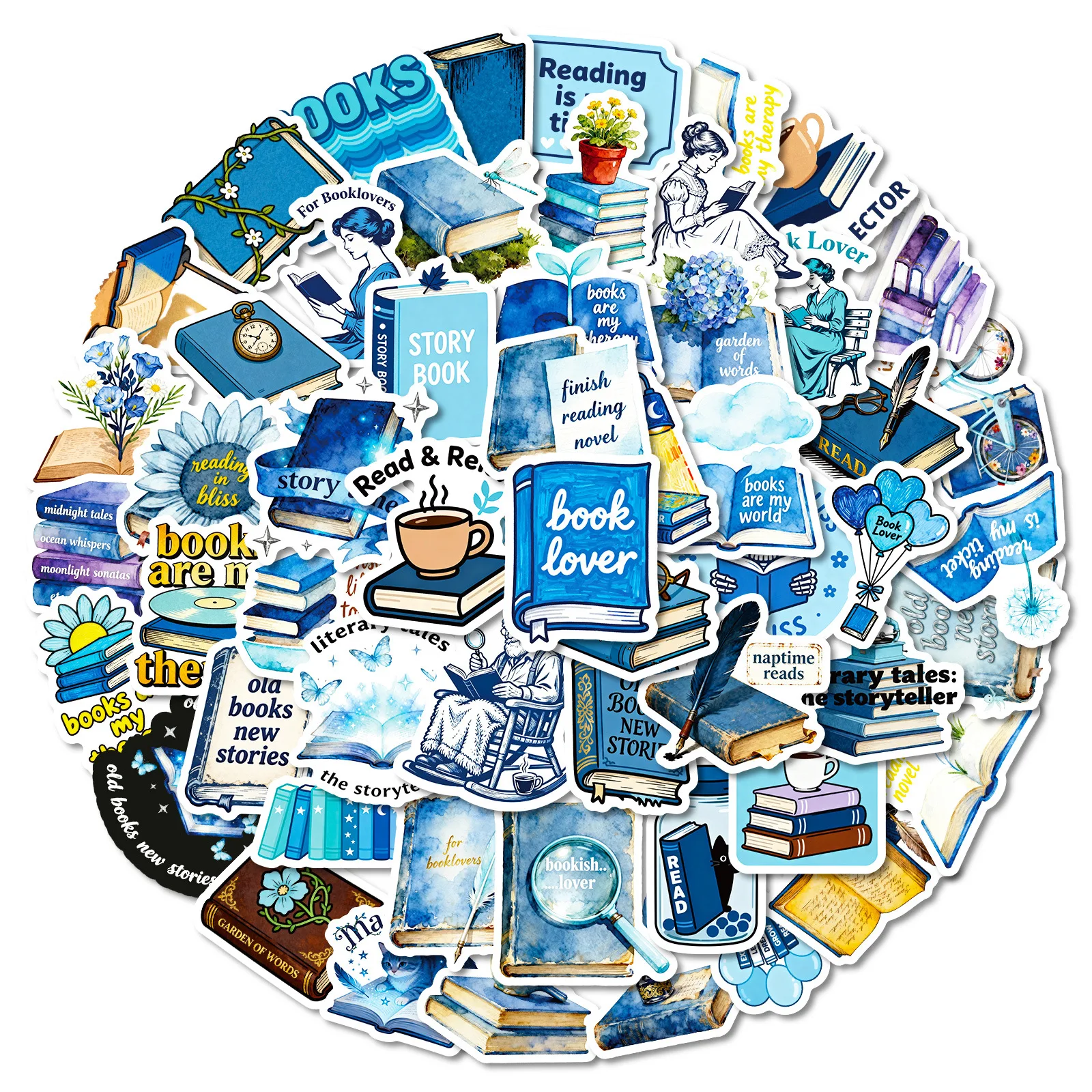 10/50 個ブルーリードスタイル漫画ステッカーブック創造性装飾 DIY おもちゃラップトップギター車バイクスケートボード落書きデカール