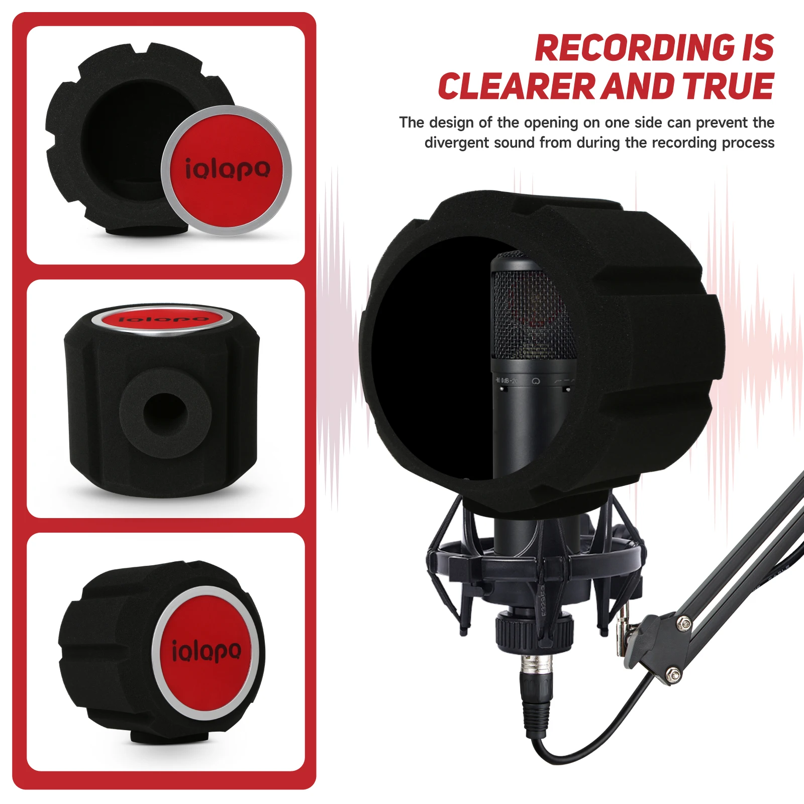 Professional Pop Filter Foam Pro Microphone Custom Studio Mic Shield Vocal Booth Recording Noise Reduction Wind Screen