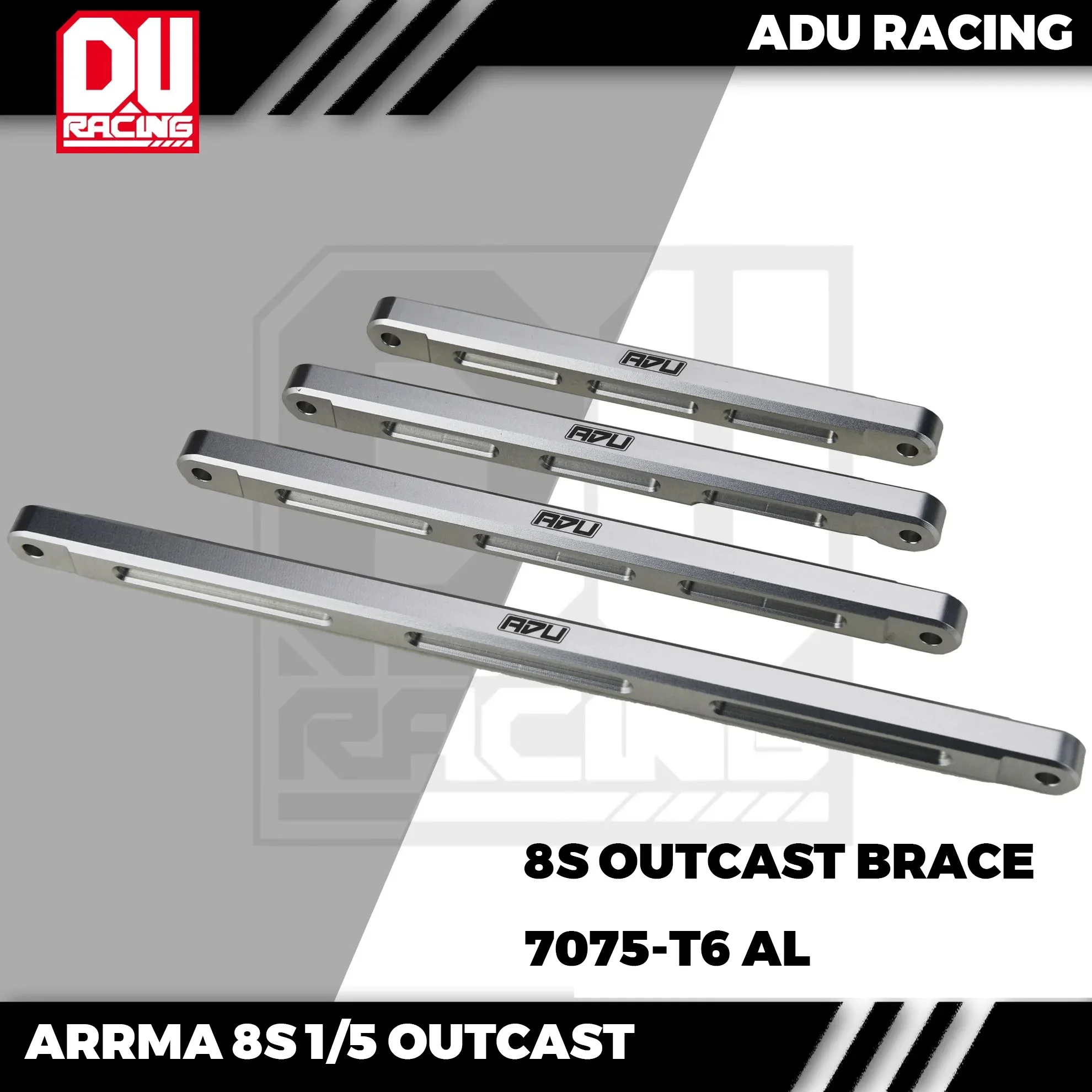 

ADU RACING 7075-T6 AL CENTER BRACE AND FF RR BRACE FOR Arrma 1/5 8s Outcast rtr and EXB