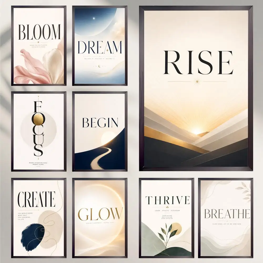 Inspirational Words Poster HD Versatile Waterproof Wall Decor Self Adhesive Perfect for Any Room & Ideal Gift