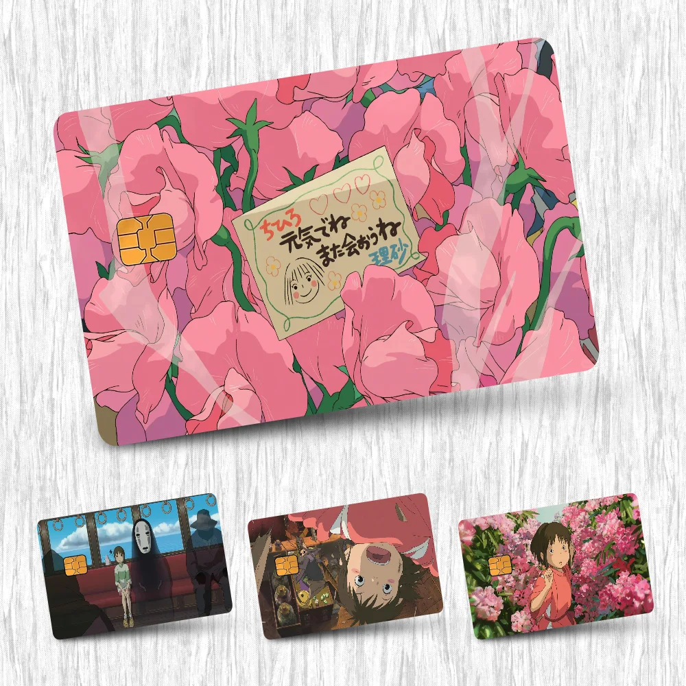 S-Spirited A-Away Movie Card Stickers Credit Card DIY Card Protector Stickers Waterproof Film Skin Cover