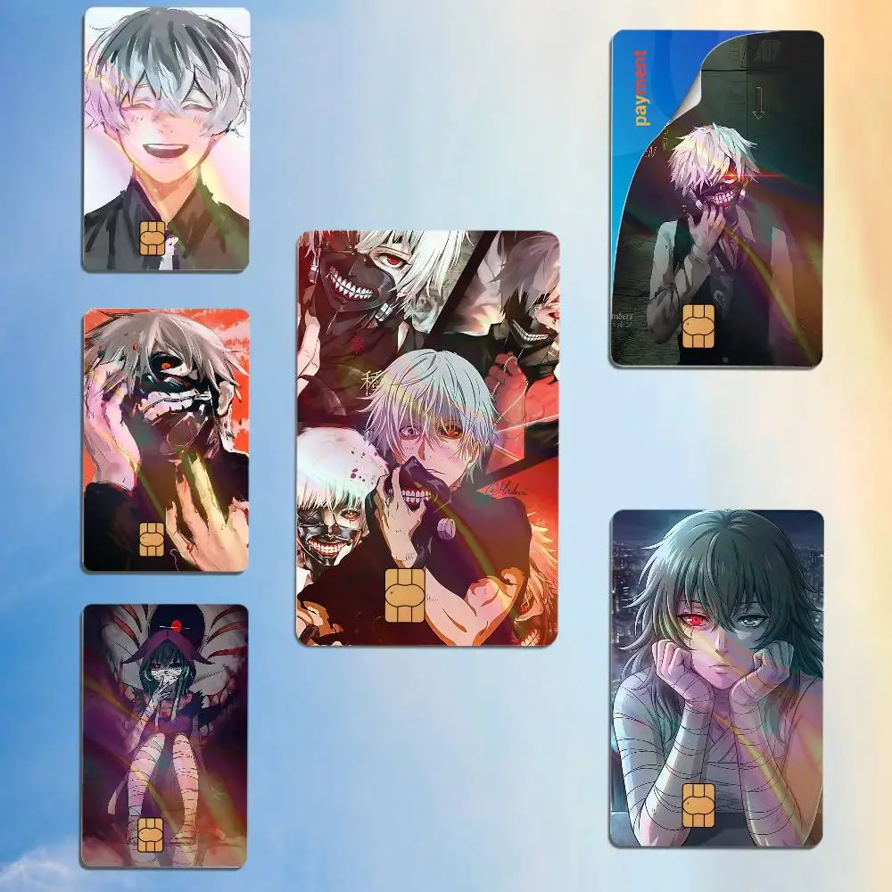 Edits chidos Tokyo Ghoul Sasaki Haise Película protectora impermeable decorativa con efecto láser para tarjetas bancarias y pasos de autobús