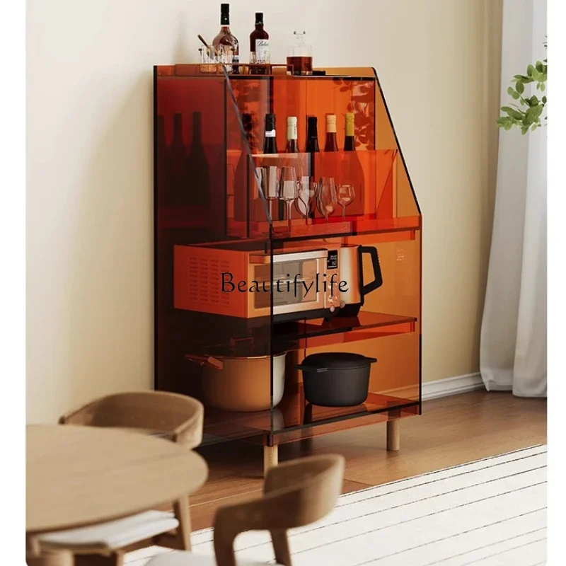 

ls 51Acrylic side cabinet, living room light luxury against the wall, coffee storage, storage cabinet