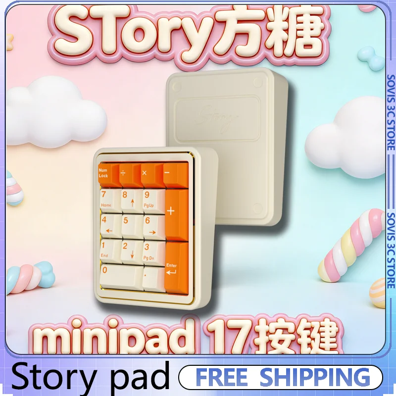 MXRSKEY Story pad 17 keys minipad Gasket Bluetooth Wireless Tri-mode FR-4 RGB hot-swap Aluminum Alloy Keyboard Kit Gaming Gifts