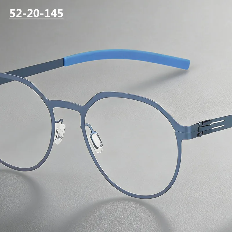 

Оправа для очков Polygon Round: ультралегкие безвинтовые очки для мужчин и женщин, тонкая стальная оправа, брендовый дизайн, для коррекции зрения (близорукости)