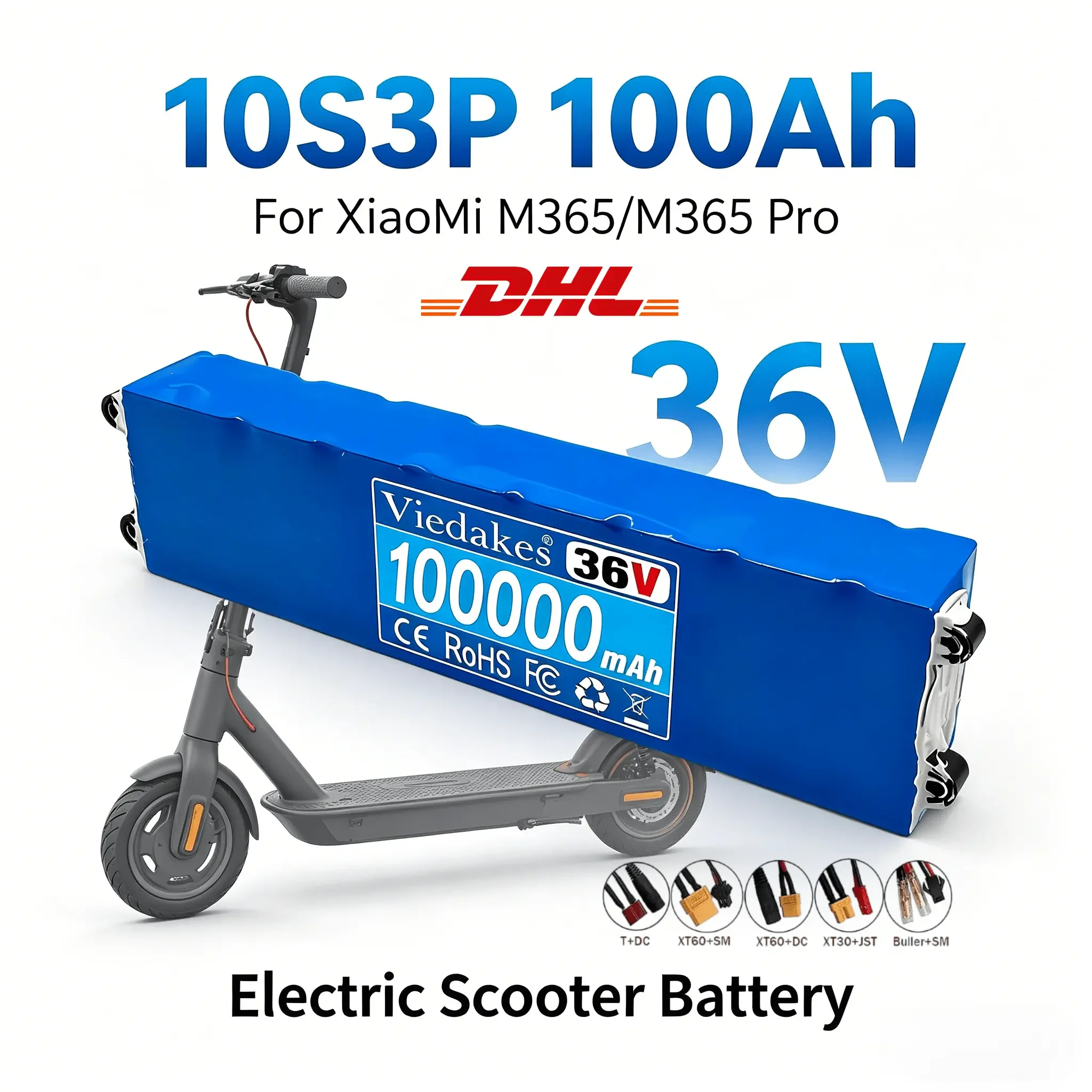 

For XiaoMi M365 M365 Pro Daily Commute Scooter 36V 100Ah Long Range Battery Pack Built-in Smart BMS Circuit Board