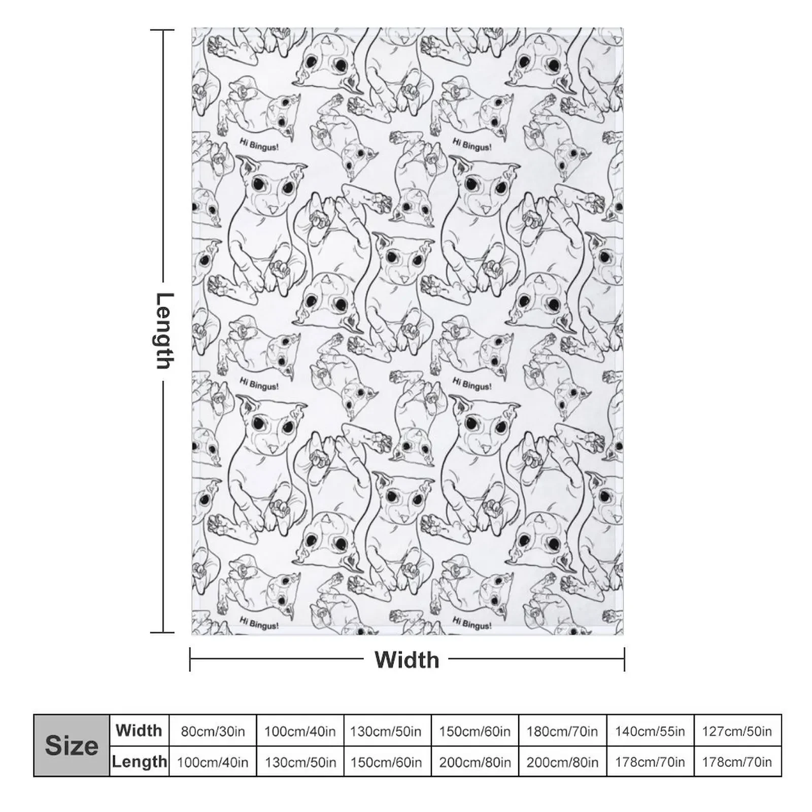 Hi Bingus Cat Repeating lineart pattern Throw Blanket Decorative Throw Loose Blankets