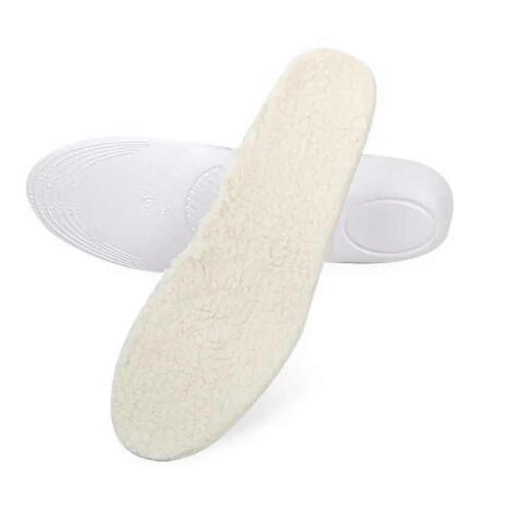 

1Pair Warm Wool Insoles PU Height Increase Shoe Lift Pads Size L 2.5cm Non Slip Cushions for Men Women Shoes Comfort