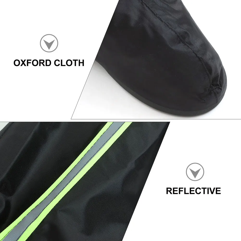 

Waterproof Shoes Cover Oxford Cloth Black Xxl Long Design Reflective Boot Case Rain Snow Protection for Men Women