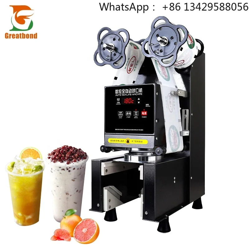 90/95mm Commercial Intelligence Semi-Automatic Juice Milk Bubble Tea Beverage Tabletop Plastic Paper Sealer Cups Sealing Machine