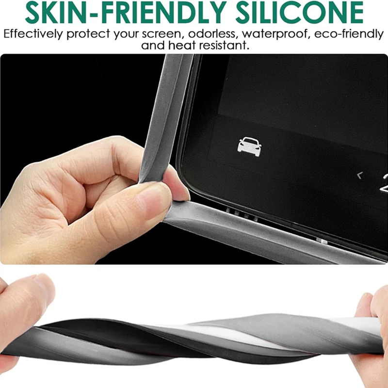 Para Tesla Model 3 / Y Marco Protector de Silicona Borde Cubierta Protector de Pantalla de Navegación de Pantalla Central Accesorios para Auto 6