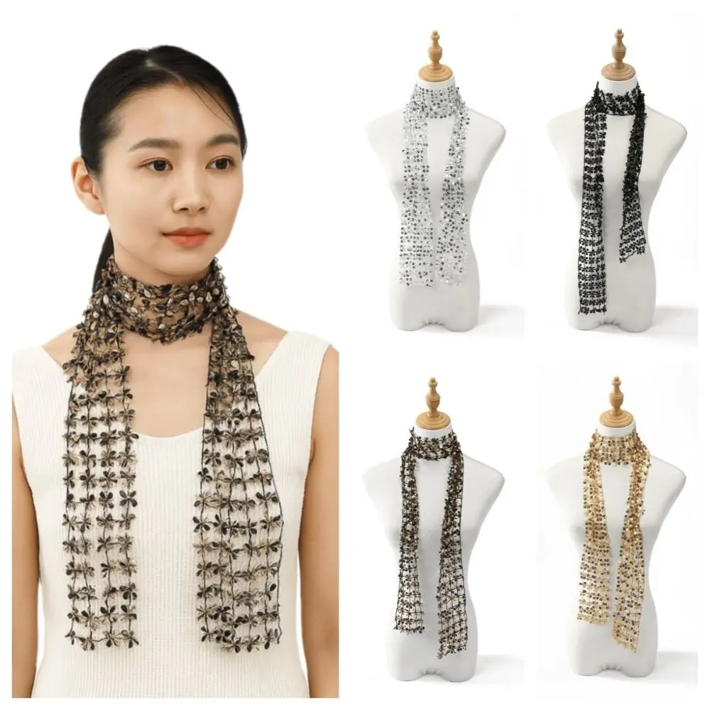 

Shiny Sequins Sequin Scarf Flower Shape Hollow Belly Dancing Scarf Multicolor Dance Accessories Waist Chain Belly Dancing Belt