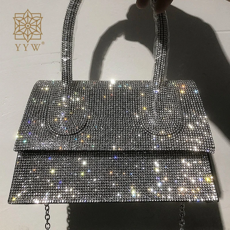 Glitter Diamond Top Handle Bags Bling Women Hand Bags New Arrival Leisure Armpit Shopping Shoulder Bags Women\'S Branded Trending