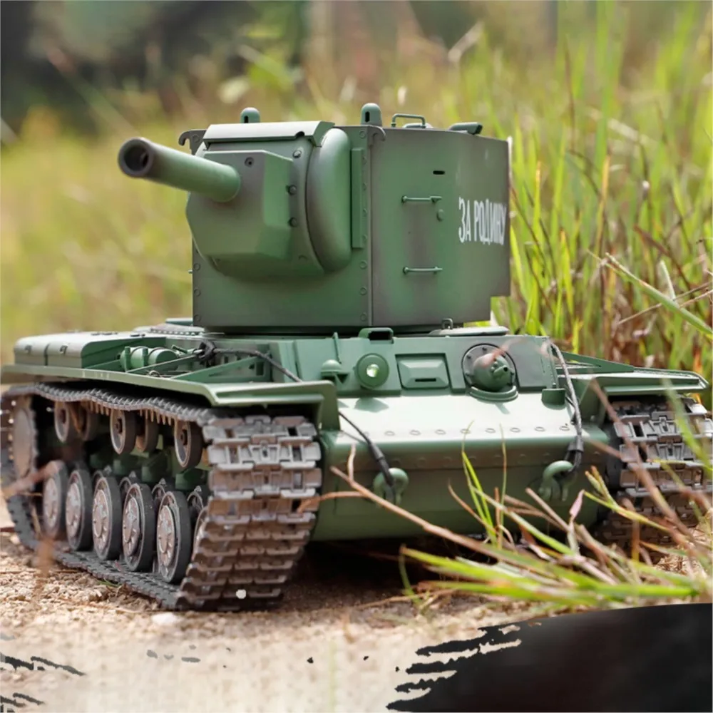 US Stock Heng Long RTR 1/16 7.0 RC Sowjetischer KV-2 Gigant Panzer Metallketten Leistungsstark 360° °   Rotation 3949 Tanks Funksteuerungspanzer