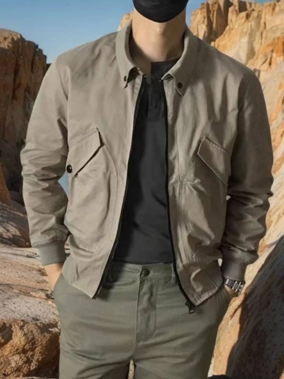 

Мужское приталенное однотонное летное пальто-манто с воротником-стойкой на молнии, обычная верхняя одежда, ветрозащитная длинная длина Sve ort