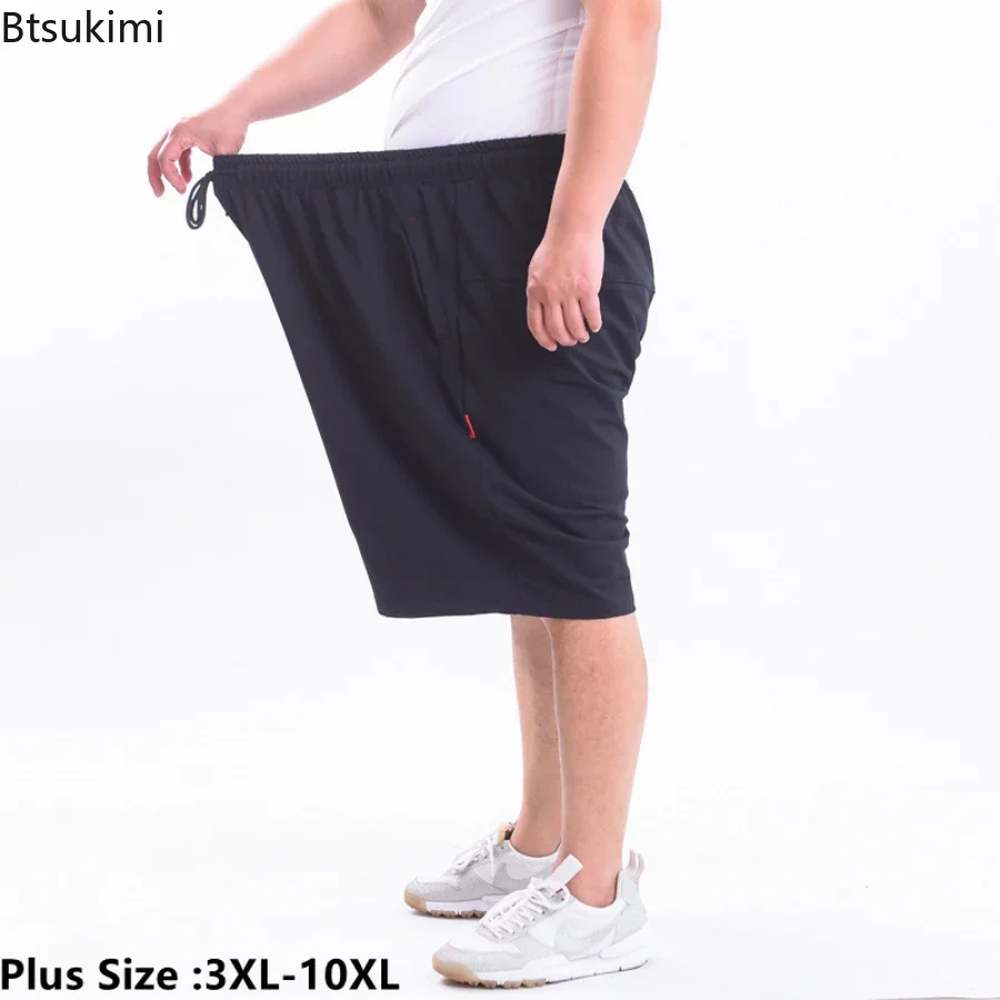 2024 Summer Casual Shorts for Fat Men Breathable Soft Sports Shorts Male Oversized Beach Shorts Streetwear Short Pants 9XL 10XL