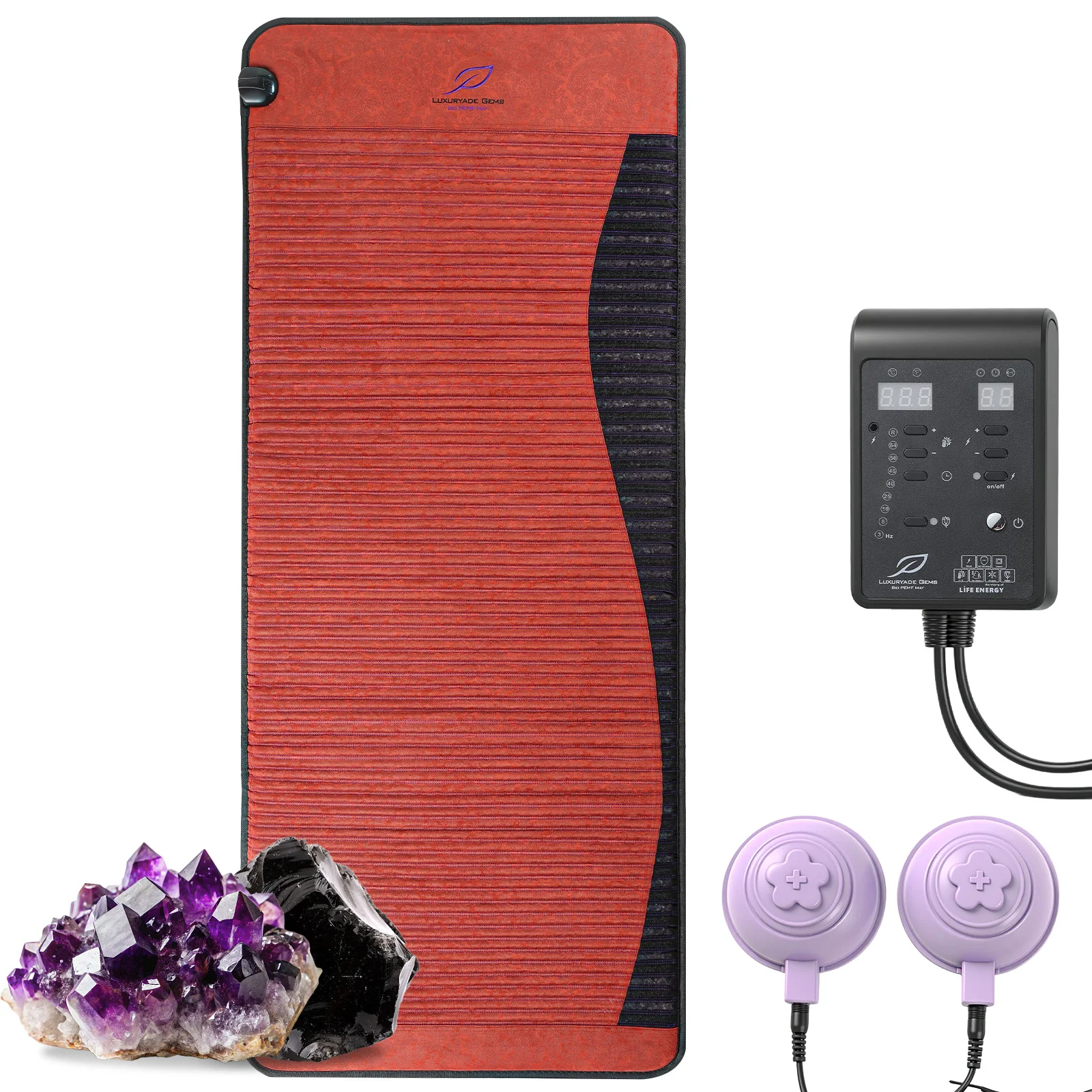

Luxuryade D190 Amethyst Pemf Mat Far Infrared Bio Cushion Therapy Heating Tourmaline Crystal Body Massage Mattress