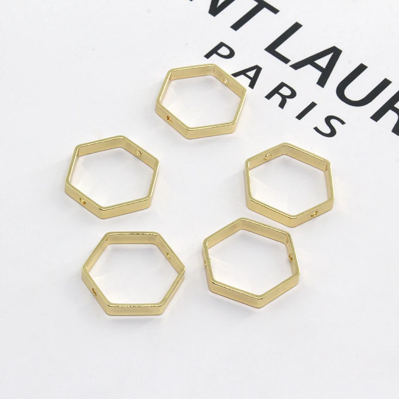Mix 10 sztuk/paczka puste sześciokątne złącze do kolczyka ustalenia prosta bransoletka koralik podłącz DIY biżuteria akcesoria akcesoriów