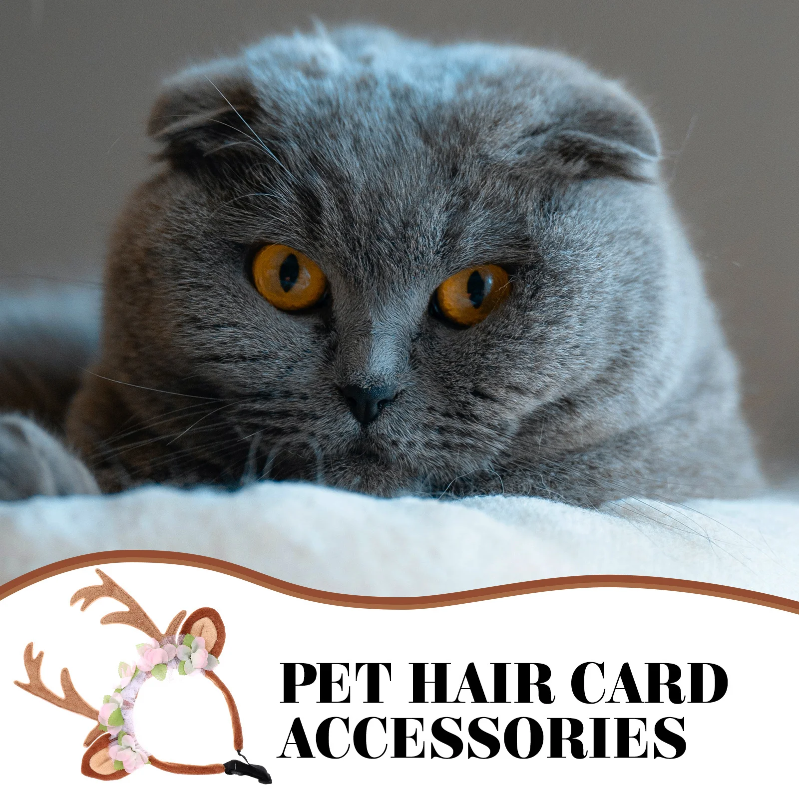 Christmas Pet Deer Antler Headband Lightweight Woolen Yarn Headdress for Dog Cat Festival Party Costume Pet Christmas Headband