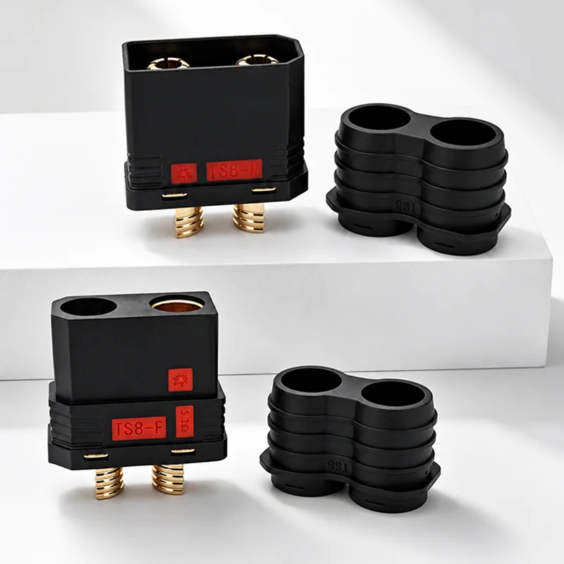1Pair TS8 Anti Spark Connector 120A High Current Heat Resistant RC Aircraft Car Battery Power Solder Plug Adapter