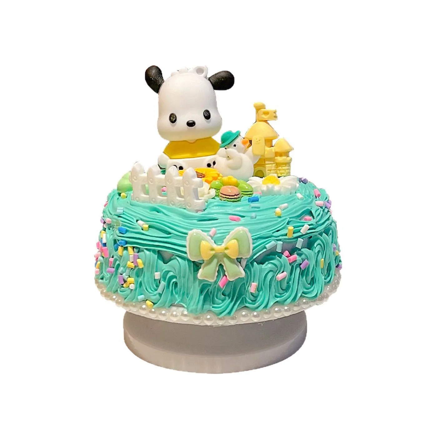 Minisoの新しいクリームグルー手作りDIY素材パックオルゴール円形回転オルゴール漫画親子知育玩具