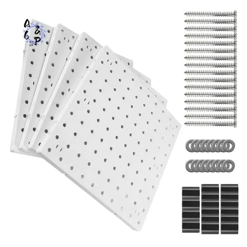 

A68P-Пегборды, Настенные панели-органайзеры для стен, для рукоделия, кухни, гаража, гостиной, ванной комнаты (4 шт.)