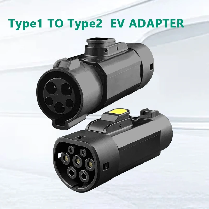 Adaptador de cargador EV tipo 1 a tipo 2, Conector de cargador EV 32A, adaptador SAE J1772, tipo 1 a tipo 2