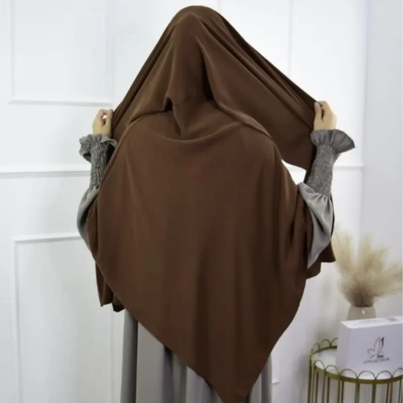 Women's Fashion Headscarf Middle East Solid Color Single Layer Hijab Shawl with Scarf H506