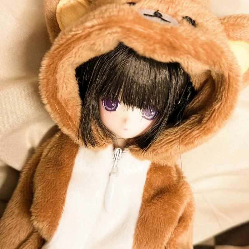Cute Rilakkuma Bjd Doll Bear Pajama Cute Girl Brown Full Body Coat Baby Clothes view 4