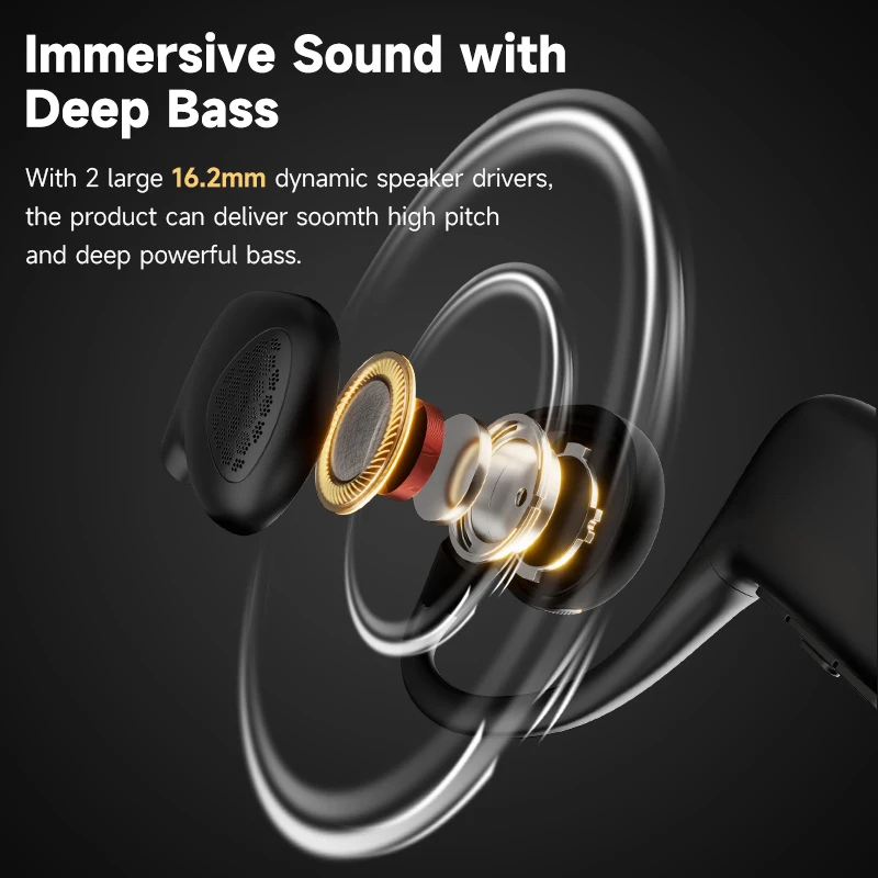 Edifier-Comfo تشغيل سماعات أذن لاسلكية مفتوحة بلوتوث ، سماعات رأس رياضية توصيل الهواء ، IP55 للماء ، تمارين باس عميق