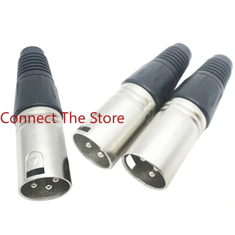 5PCS Power Amplifier 3P XLR Effector Plug Three-core Balanced Front Socket Metal Rear Shell Male