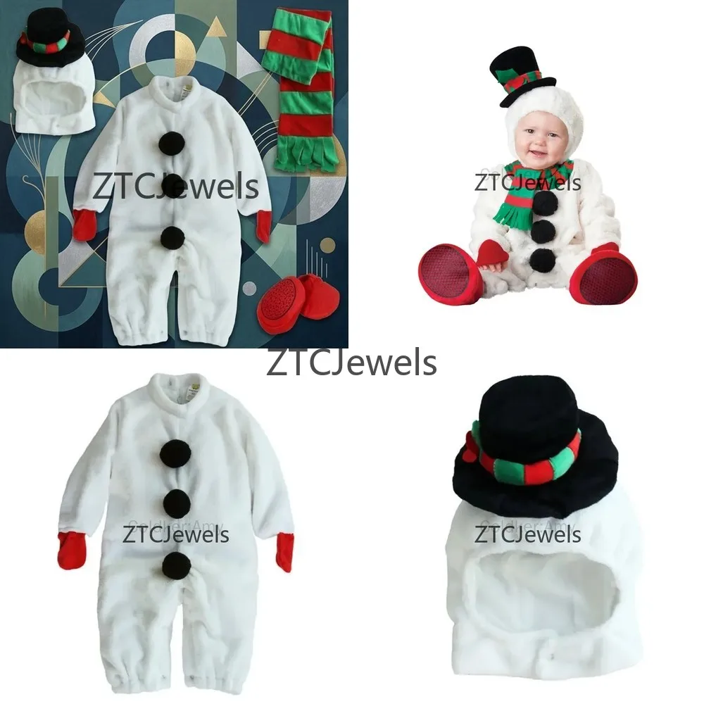 

Костюм снеговика для косплея для маленьких девочек и мальчиков, комбинезон с капюшоном, подарок на Хэллоуин, Рождество, вечеринку