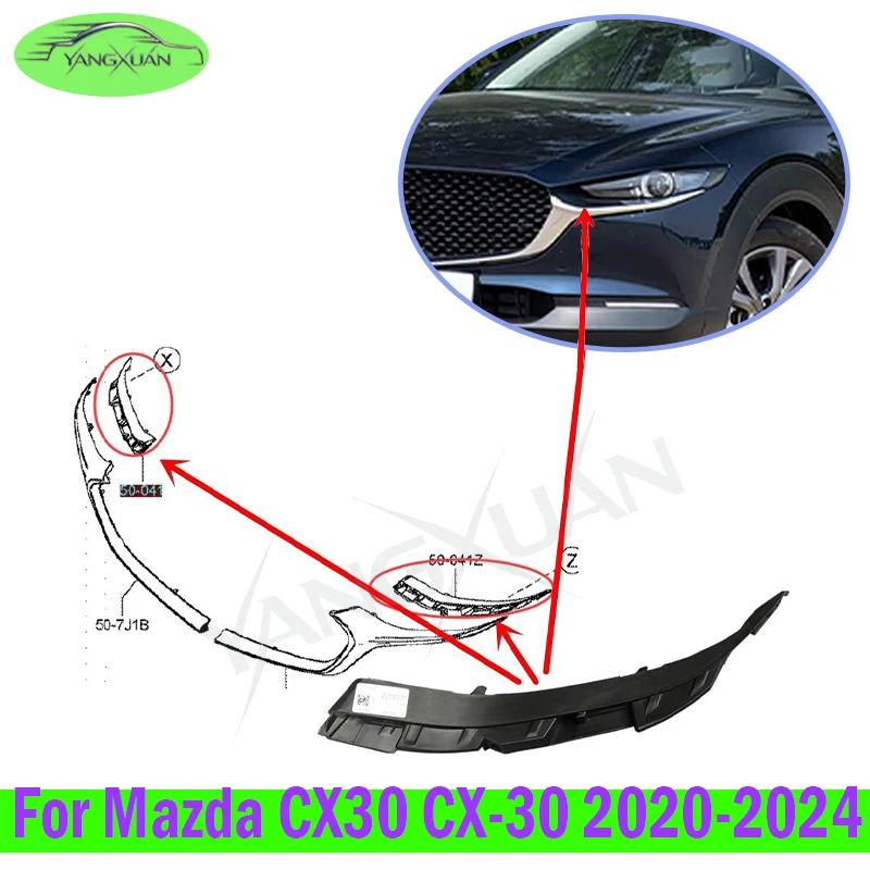 Front Bumper Grille Headlight Bracket Support Retainer Mount For Mazda CX30 CX-30 Mazda 3 Axela 2020-2024