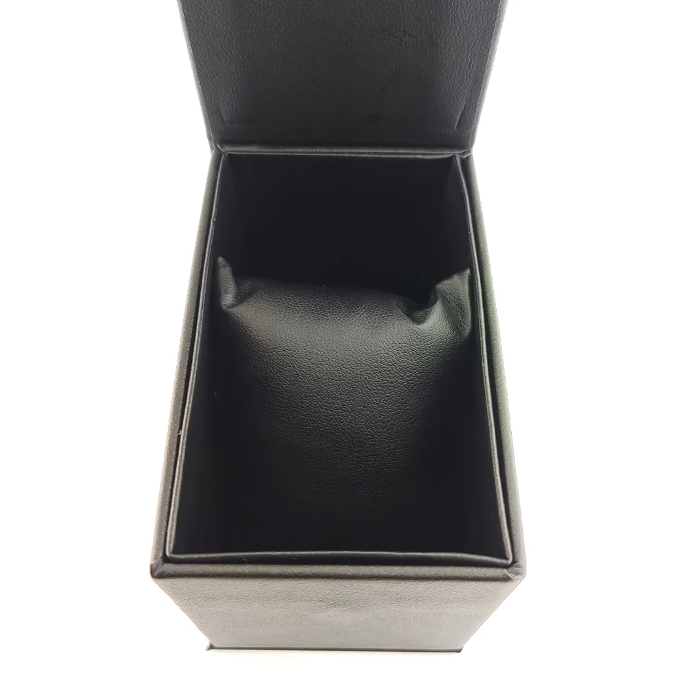 Высококачественные черные одиночные часы, Подарочная коробка с подушкой, наручные часы из искусственной кожи, Дисплей Чехол Органайзер для мужских часов