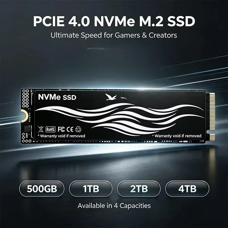 Internal NVMe M.2 SSD PCIe 4.0 1TB 2TB 4TB Quiet Cooling Advanced Thermal Control Drive for Desktop Laptop Media File Backup