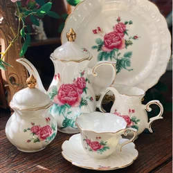 American Bone China Coffee Cup Set Country Retro Decorative Tray Phnom Penh Pot Coffee Cup Plate Sugar Bowl Milk Cup Decoraction