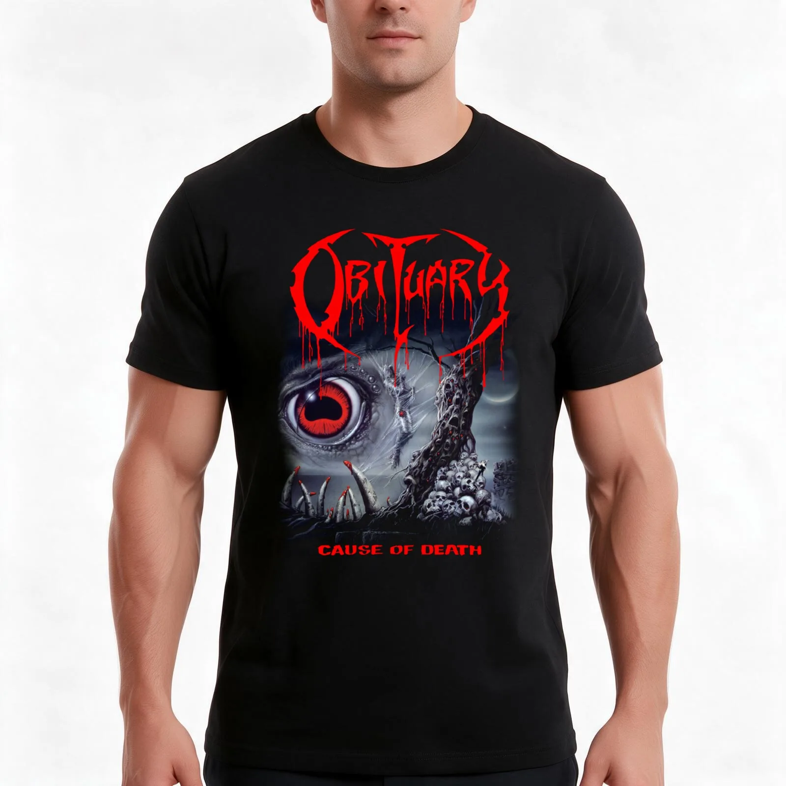 Obituary - Cause of Death Classic Old School US Death Metal Perfect T-Shirt, Summer Casual Cotton Tee, Oversized Streetwear Tops